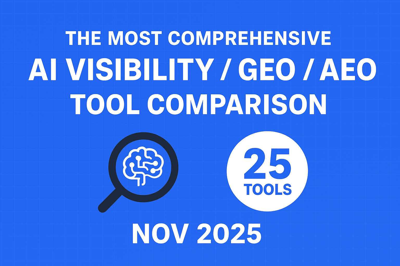 Top 25 GEO AEO tools November 2025