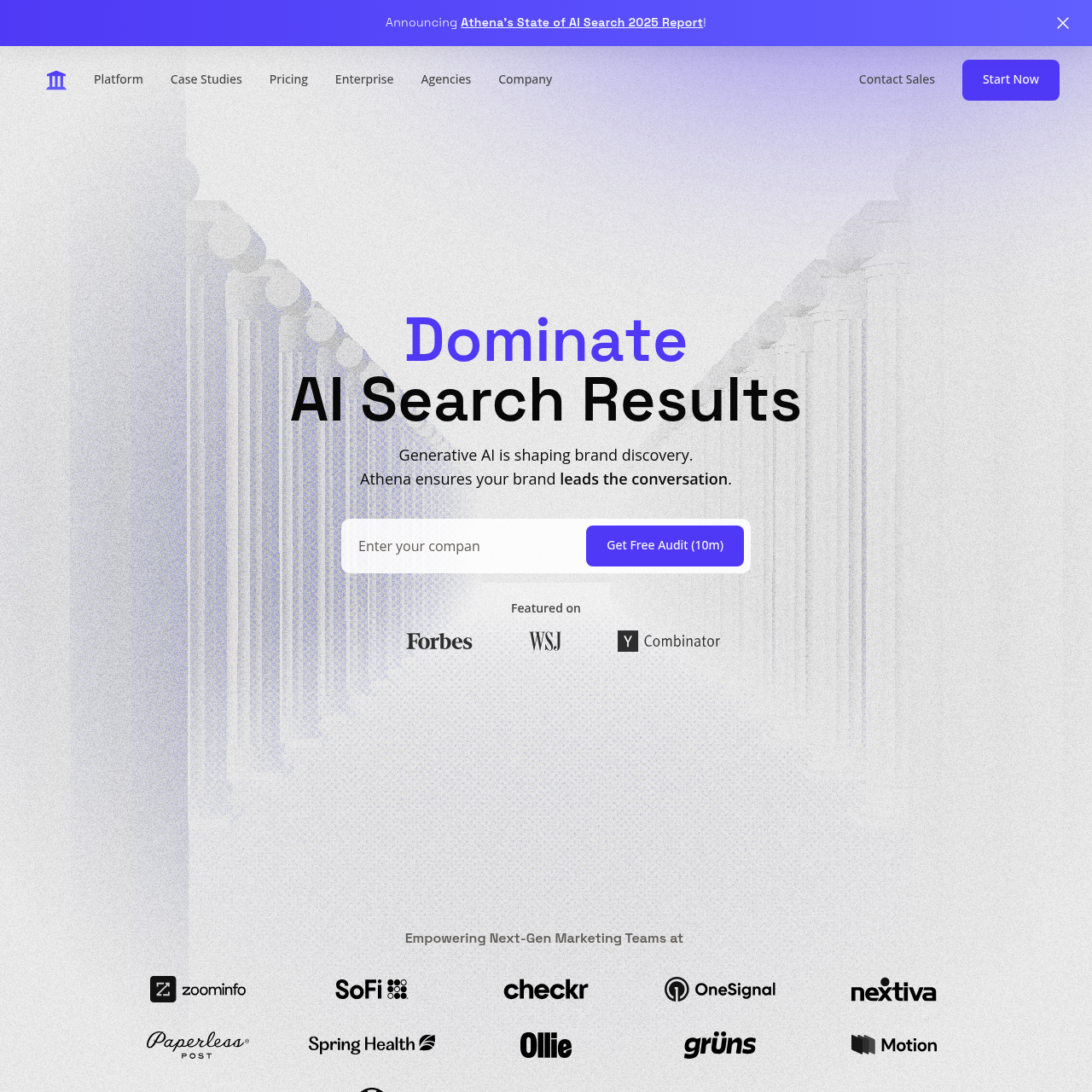 AthenaHQ website thumbnail