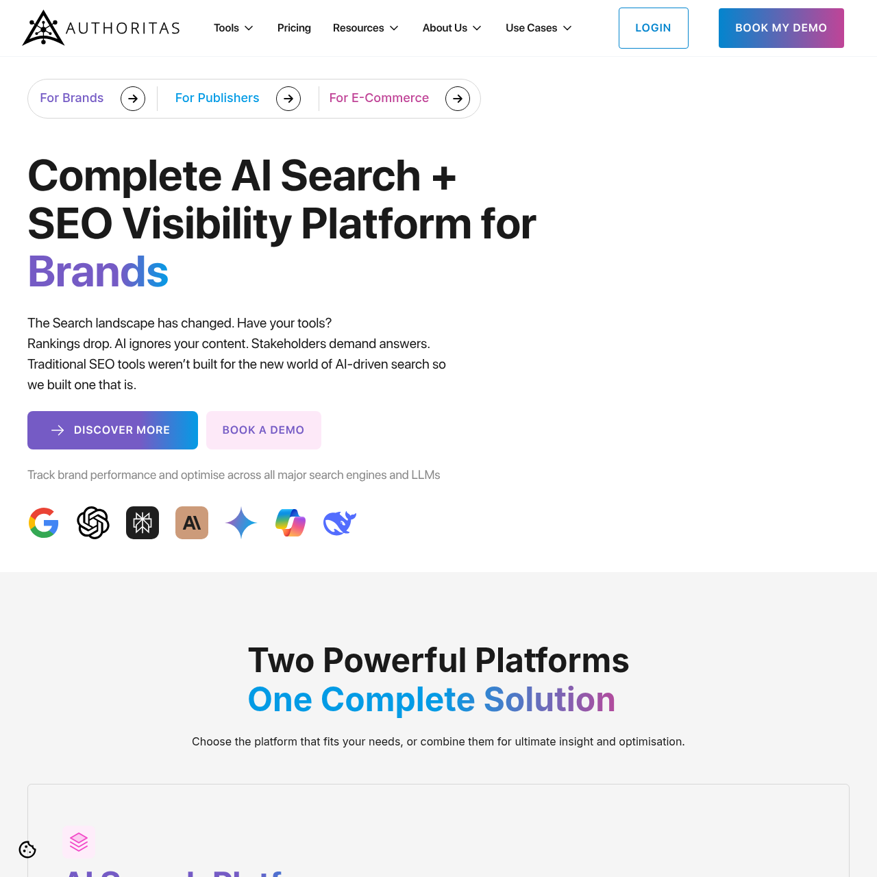 Authoritas AI Search website thumbnail