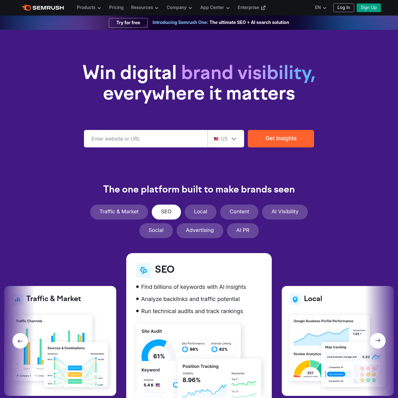 Semrush AI Toolkit website thumbnail