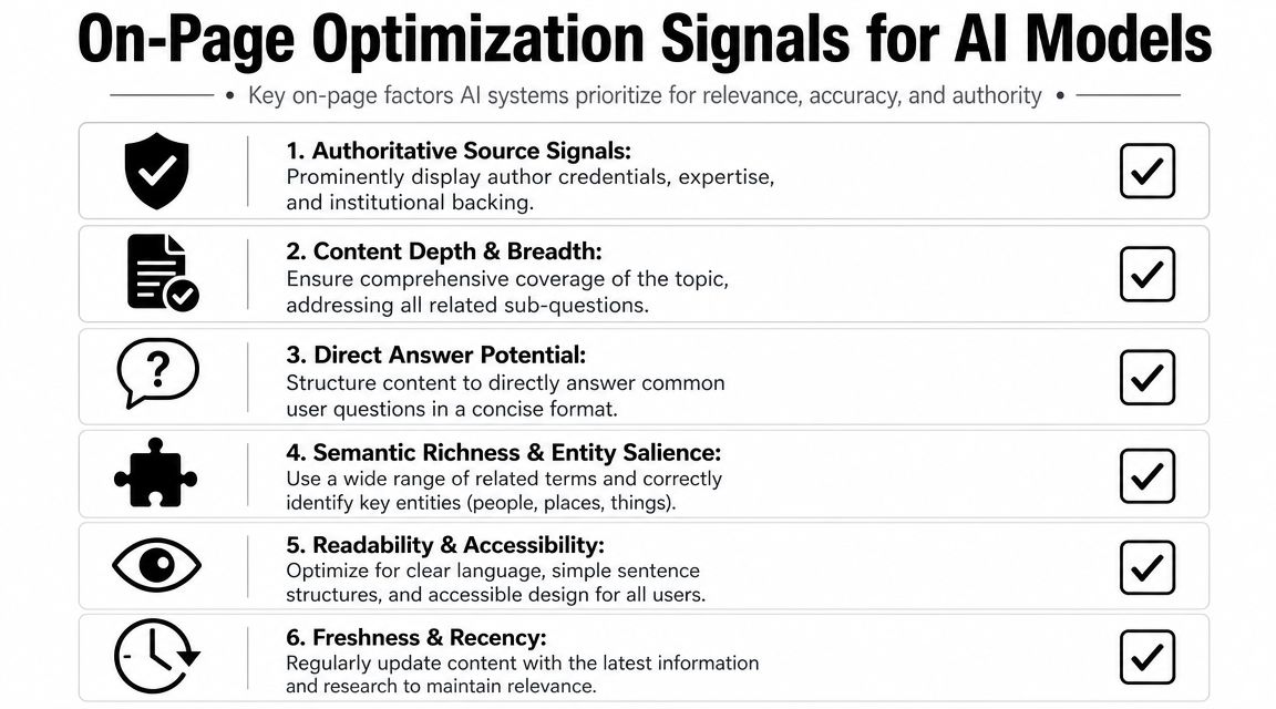 On-Page Optimization Signals for AI Models